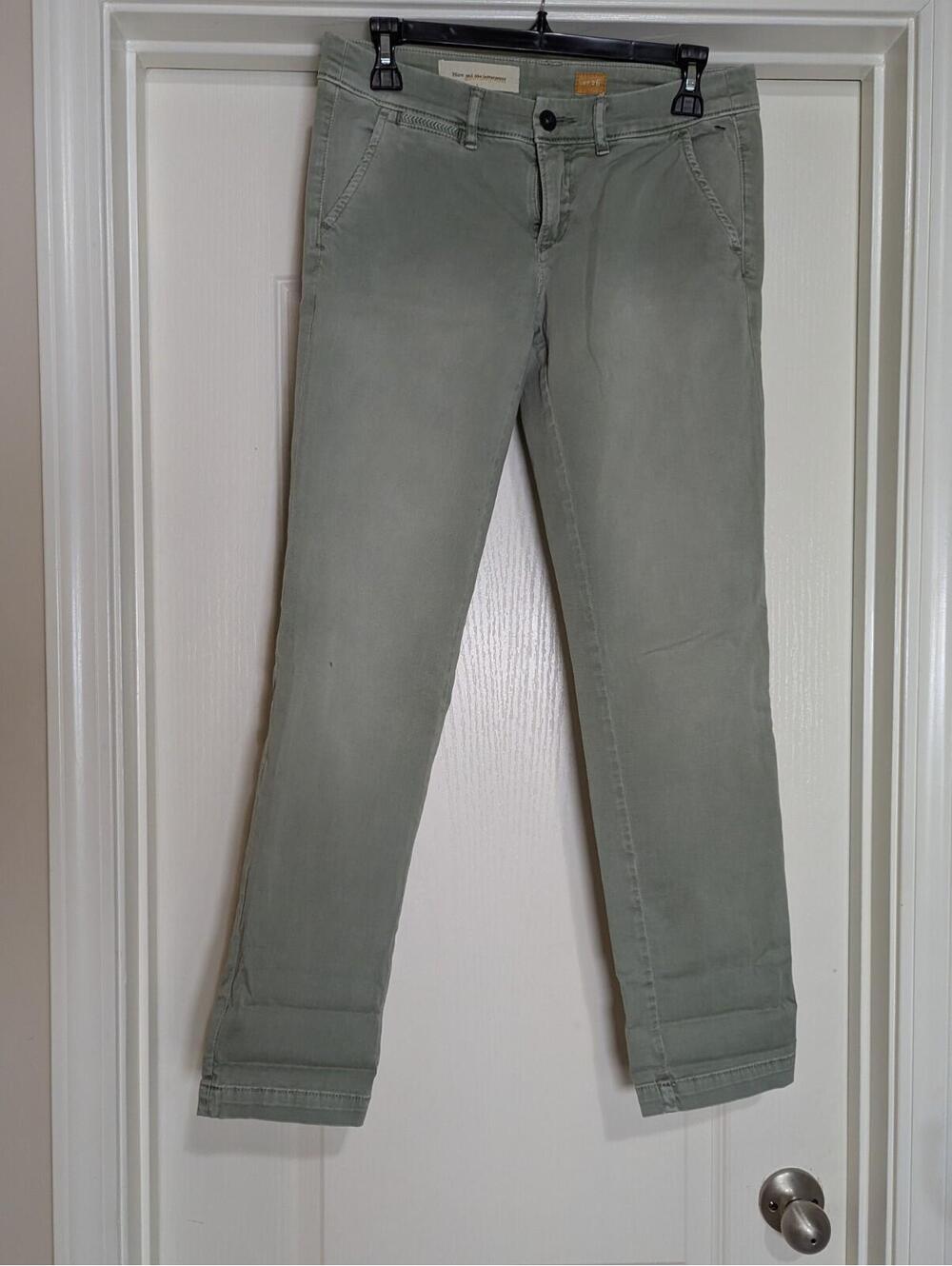 Women's Pilcro And The Letterpress Anthropologie Cotton Sage Green chino Pants